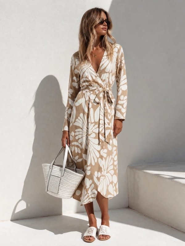 Sukienka Marlenn Boho Karmelowa