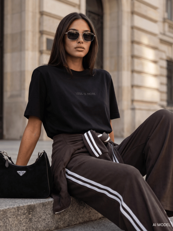 T-shirt Less Is More Czarny