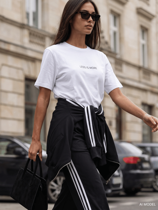 T-shirt Less Is More Biały