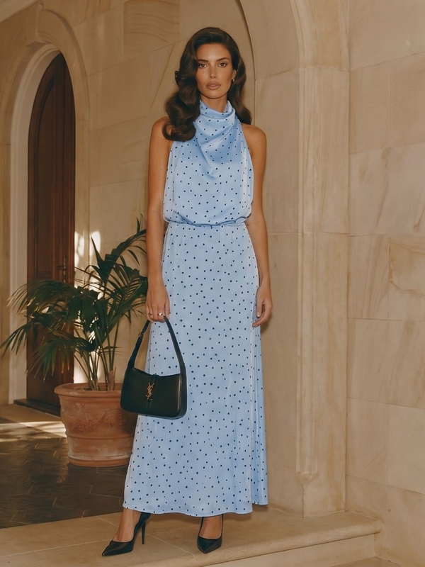 Sukienka Danielle Mini Dots Niebieska