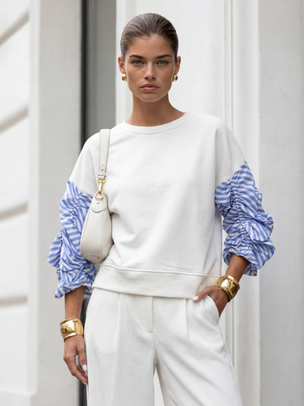 Bluza Elinoria Ecru Niebieska