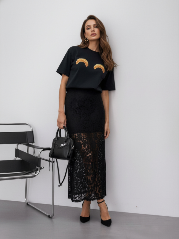 T-shirt Haxon Croissant Black