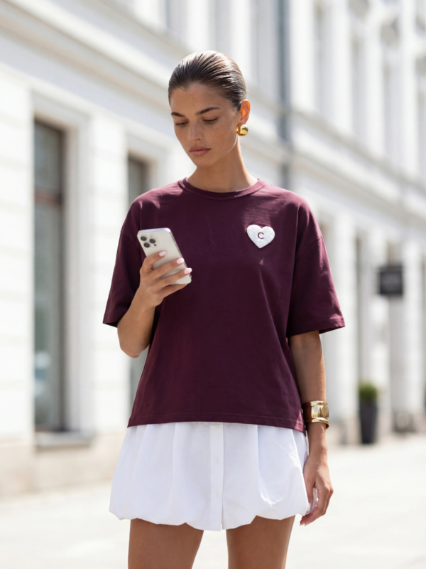 T-shirt Atley Heart Claret
