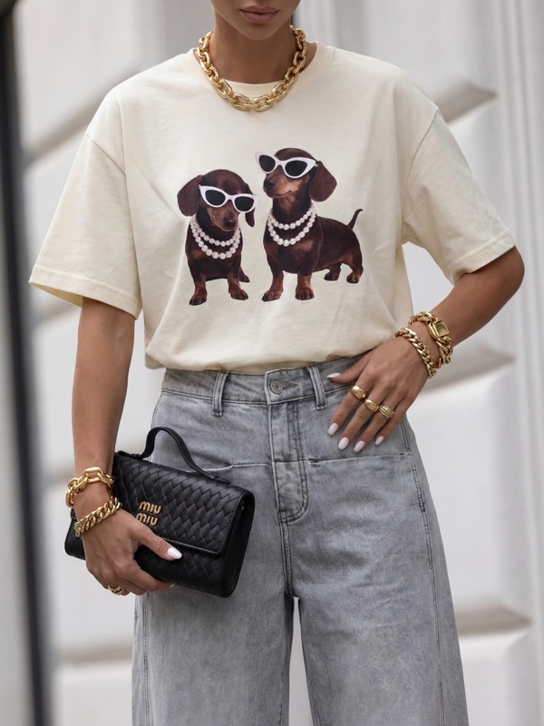 T-shirt Samiuel Dogs L. Beige