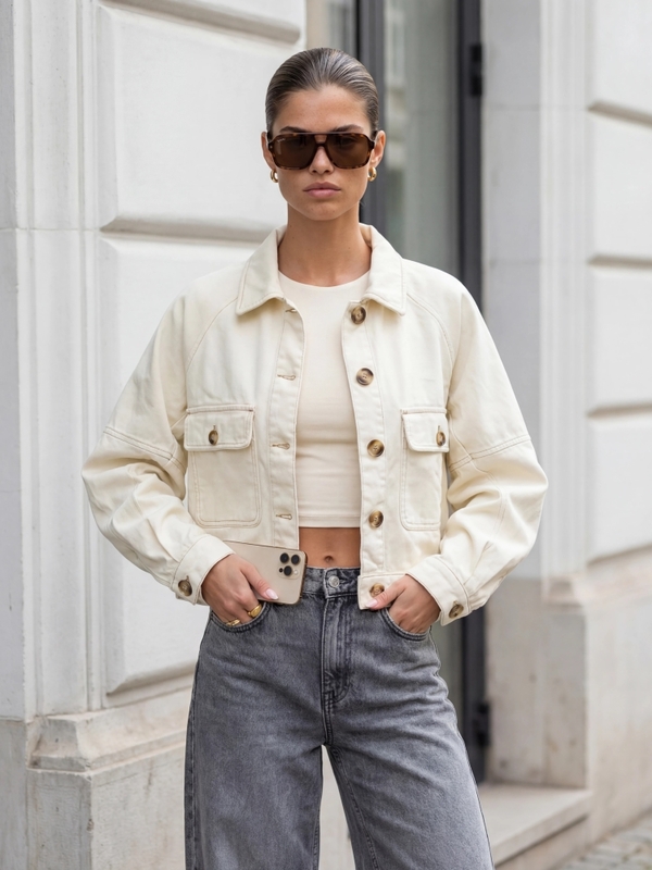 Kurtka Tarosa Jeans Beżowa