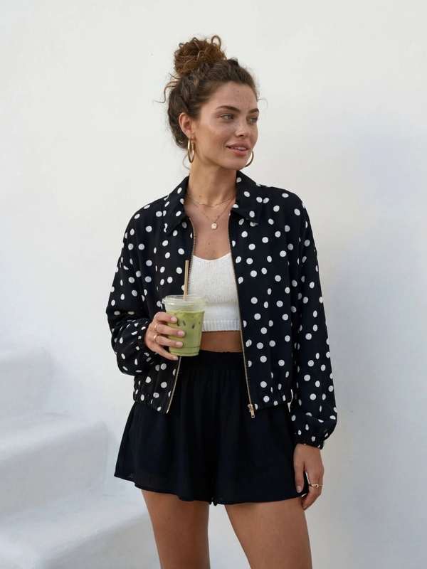 Jacket Elara Dots Black