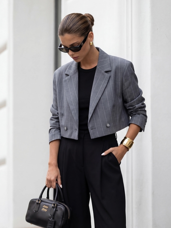 Marynarka Solange Stripes Szara