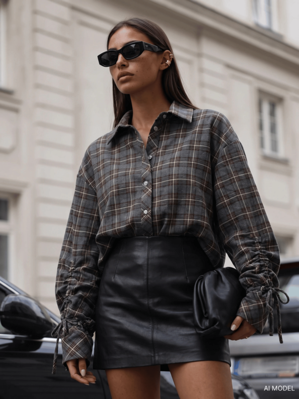 Shirt Melania Brown Gray