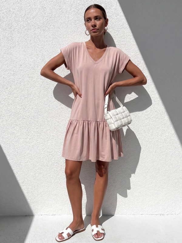 Dress Quinn V-neck Dirty Pink