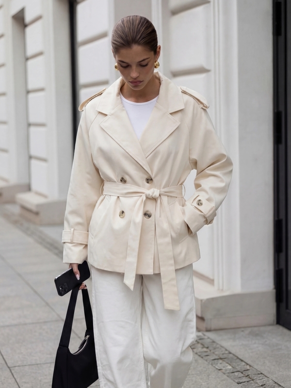 Płaszcz Esmeris Kremowy