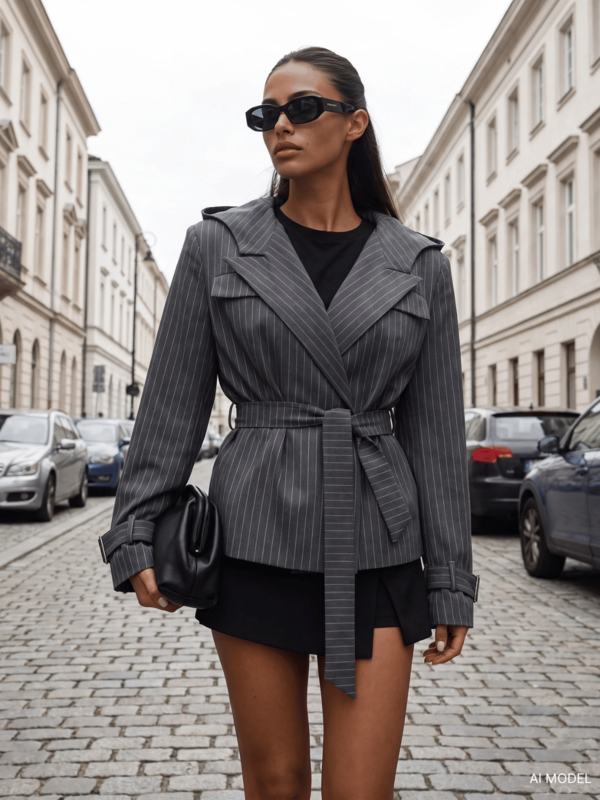 Marynarka Donatela Stripes Szara