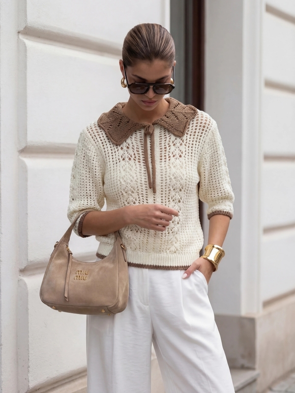 Sweter Zoe Ecru Karmelowy