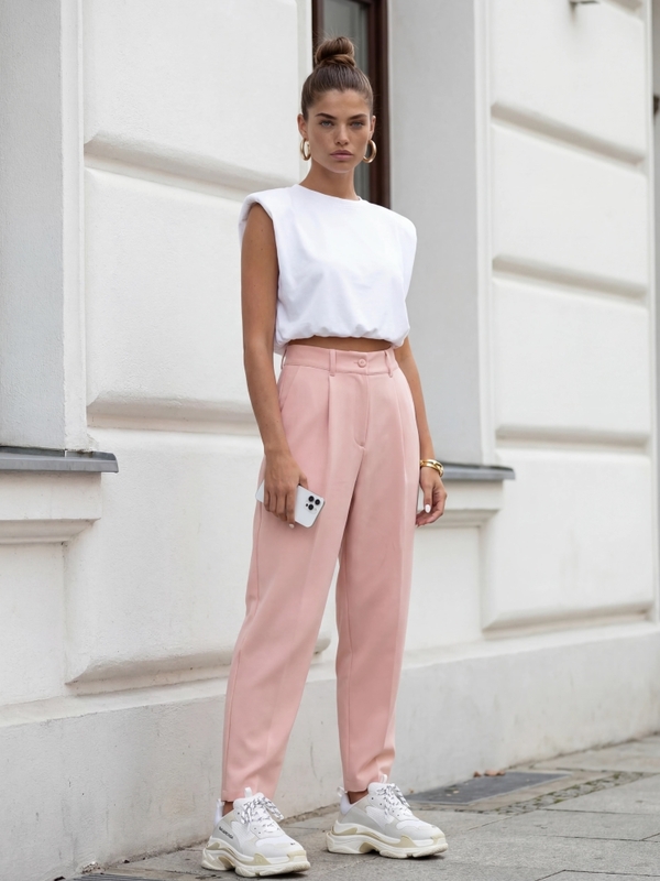 Spodnie Fletcher Pudrowe