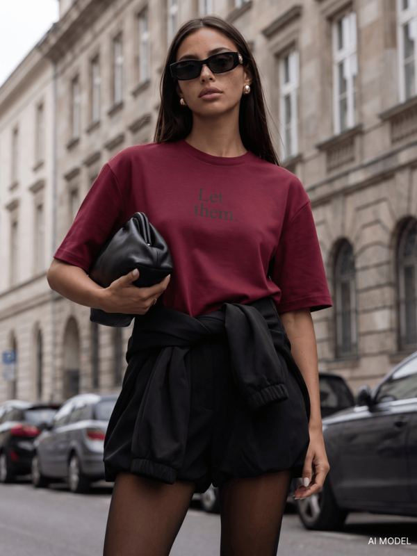 T-shirt Flint Let Them Bordowy