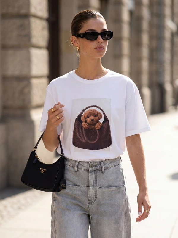 T-shirt Millie New Poodle White