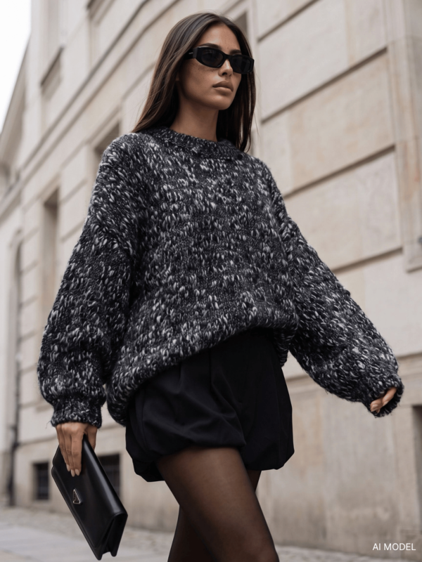 Sweter Karlos Gray Czarny