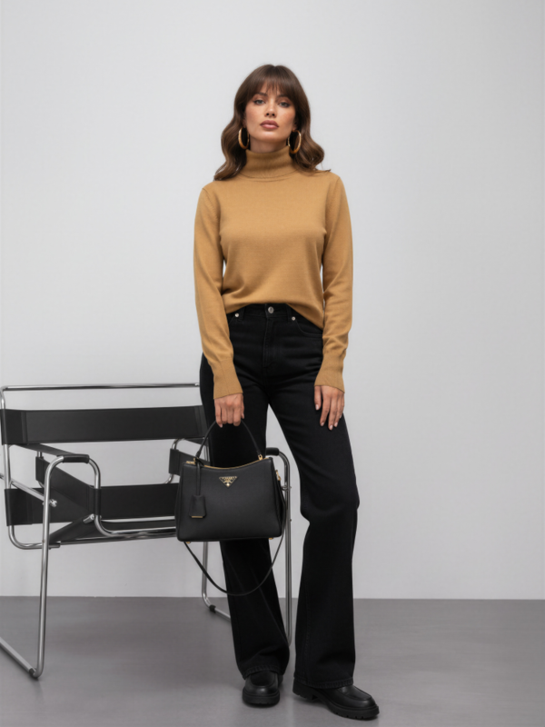 Sweater Larid Turtleneck Caramel