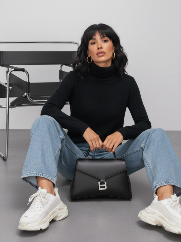 Sweater Larid Turtleneck Black