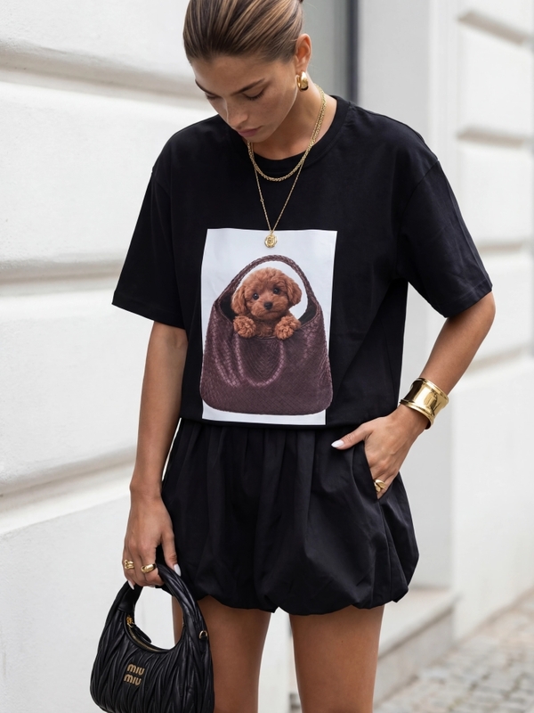 T-shirt Millie New Poodle Black