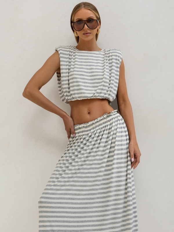 Top Amelia Stripes Gray