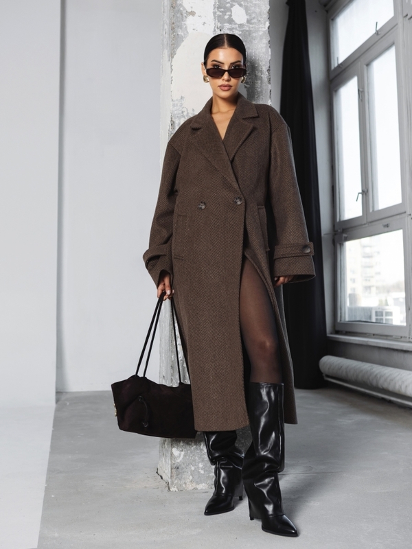 Płaszcz Mikael Print Brązowy