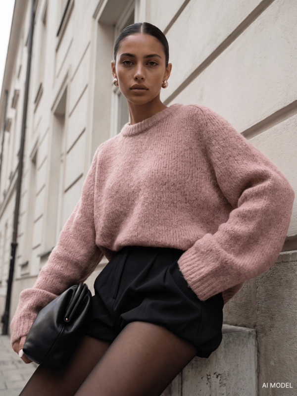 Sweter Edoardo Premium Brudny Róż