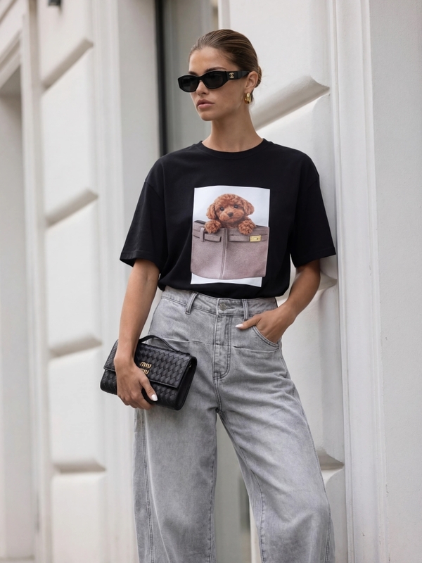 T-shirt Millie Puppy Black