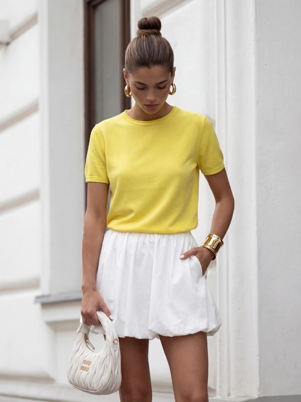 Sweter Jaxon Premium Żółty