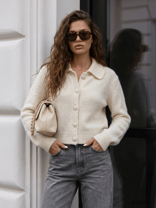 Sweter Romilos Premium Ecru