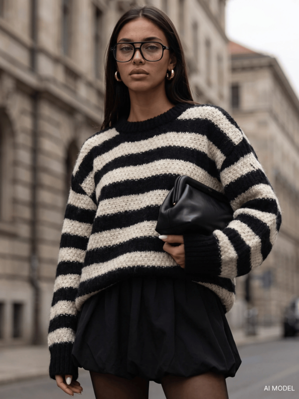 Sweter Gilberto Beige Czarny