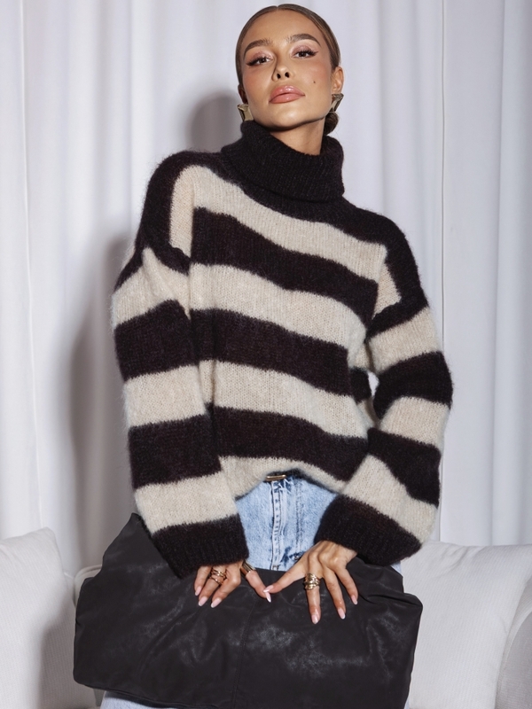 Sweter Crispin Premium Beige Brązowy