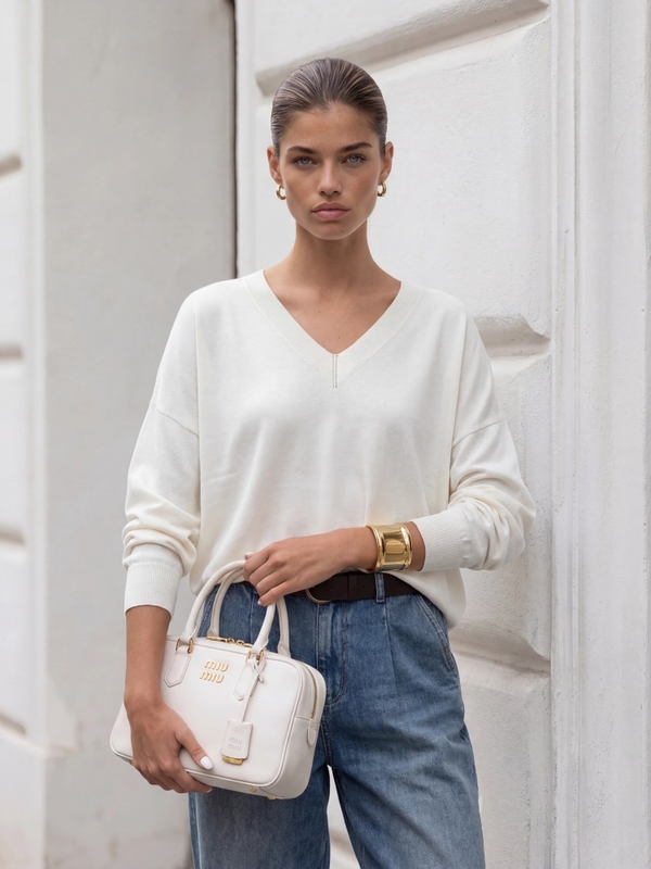 Sweter Kayden Premium Ecru