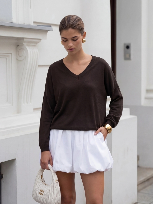 Sweter Kayden Premium Brązowy