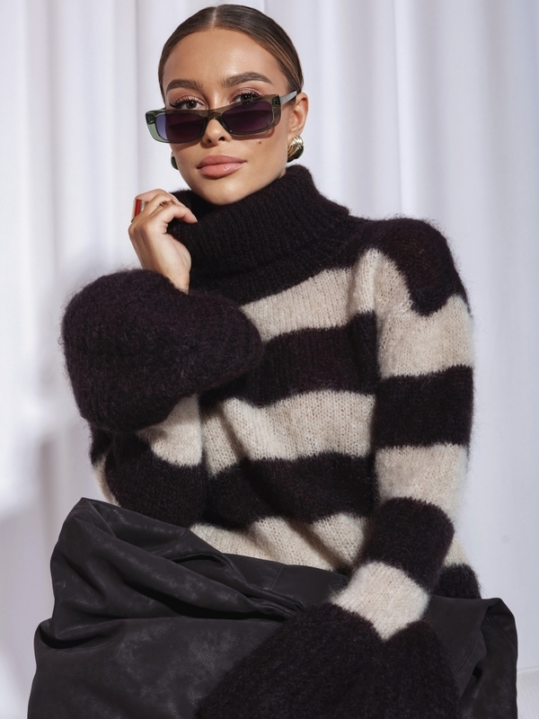 Sweter Bremos Premium Beige Brązowy