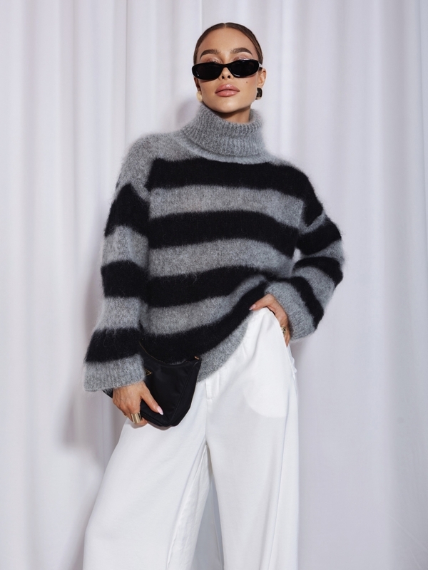 Sweter Crispin Premium Black Szary