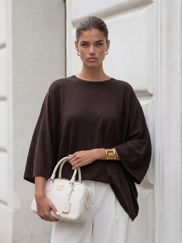 Sweter Nathaniel Premium Brązowy