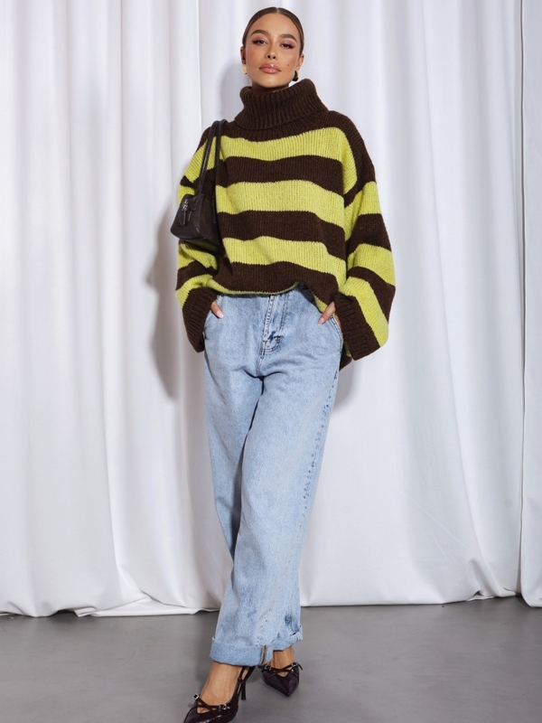 Sweter Kamos Lime Brązowy