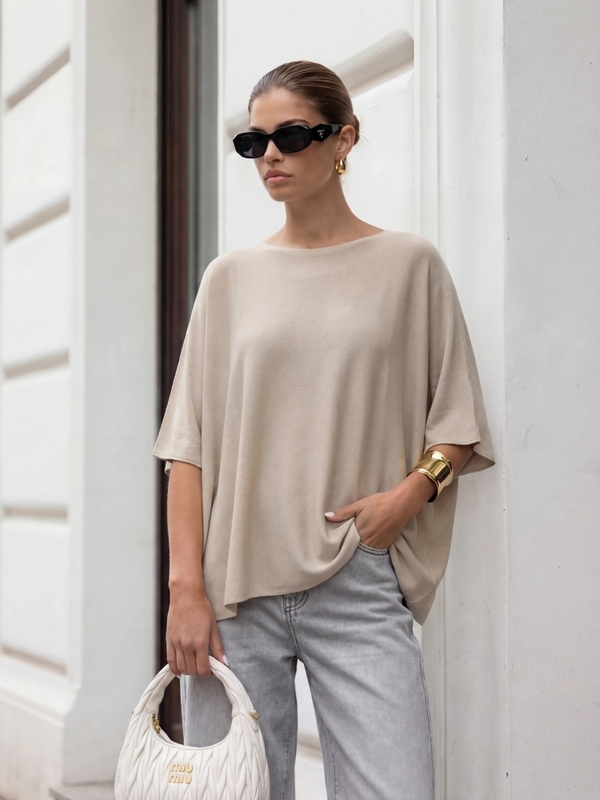 Sweter Nathaniel Premium Beżowy