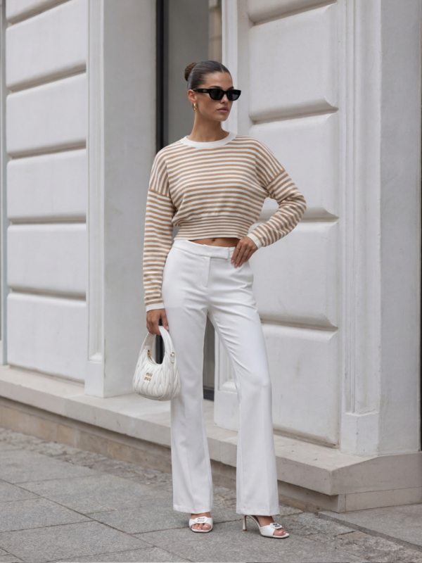 Sweter Bertram Stripes Karmelowy