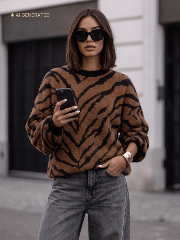 Sweter Neville New Black Brązowy