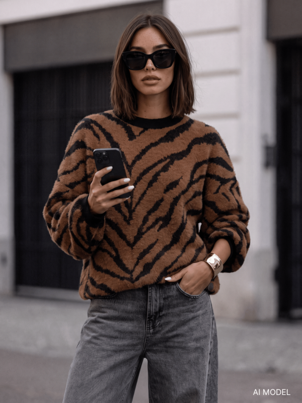 Sweter Neville New Black Brązowy
