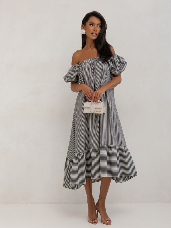 Dress Ginny Stripes Beige Black