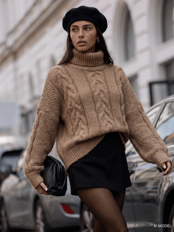 Sweter Halston C. Beżowy