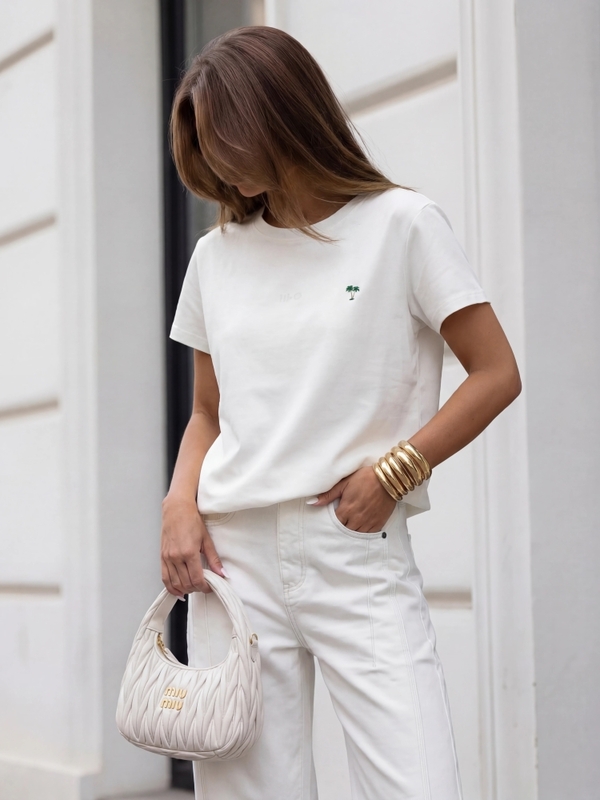 T-shirt Nevis Palm Ecru