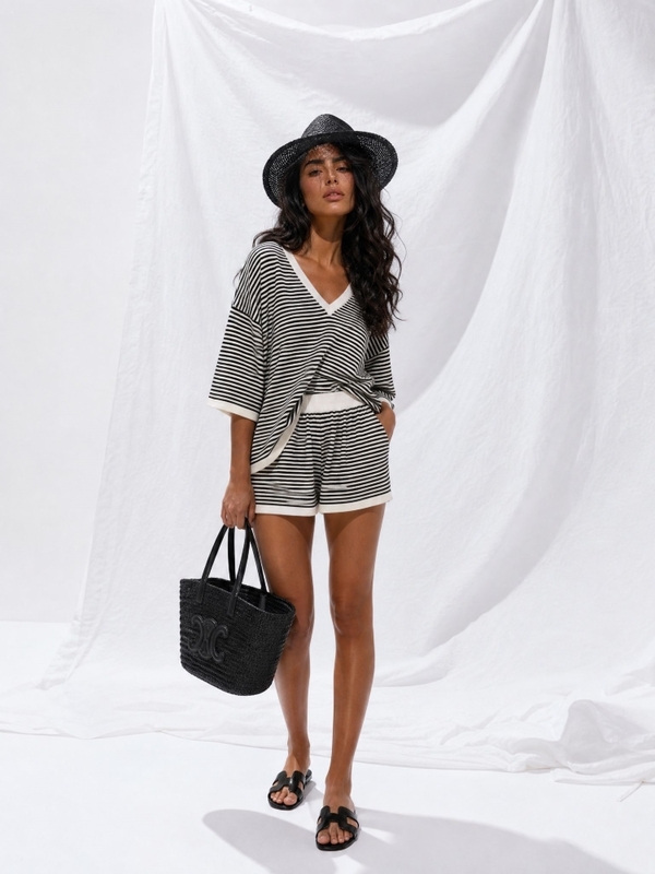 Sweter Marsean Stripes Czarny