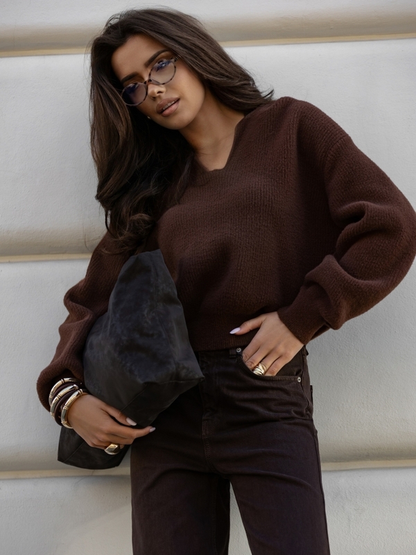 Sweter Branwen Brązowy