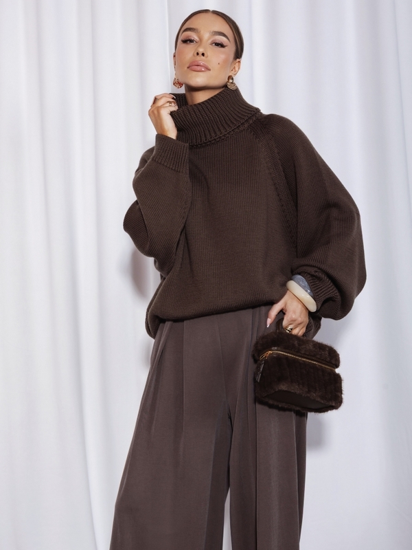 Sweter Gordon Premium Brązowy