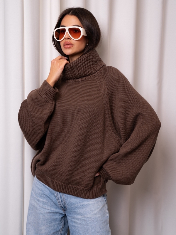 Sweter Gordon Premium Brązowy