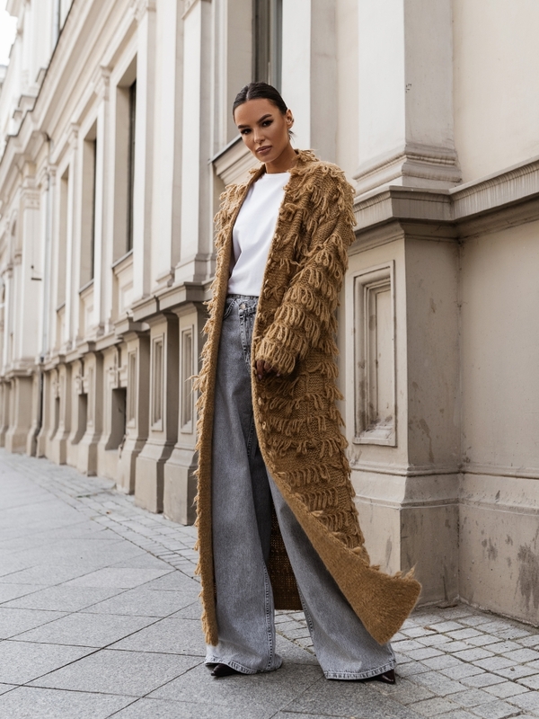Sweter Bohemian New Karmelowy