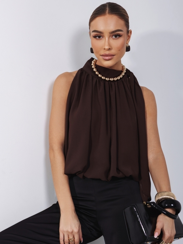 Bluzka Phylis Brązowa